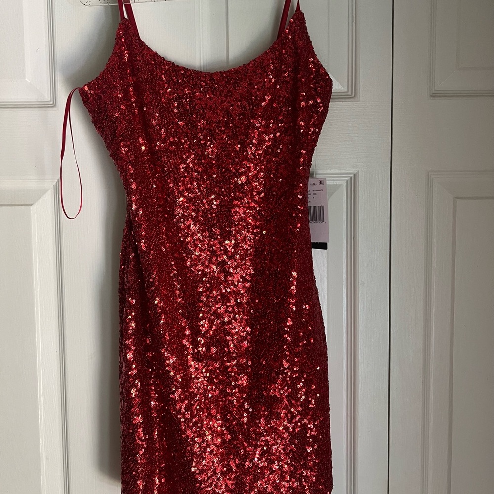 Sequin Red Mini Dress